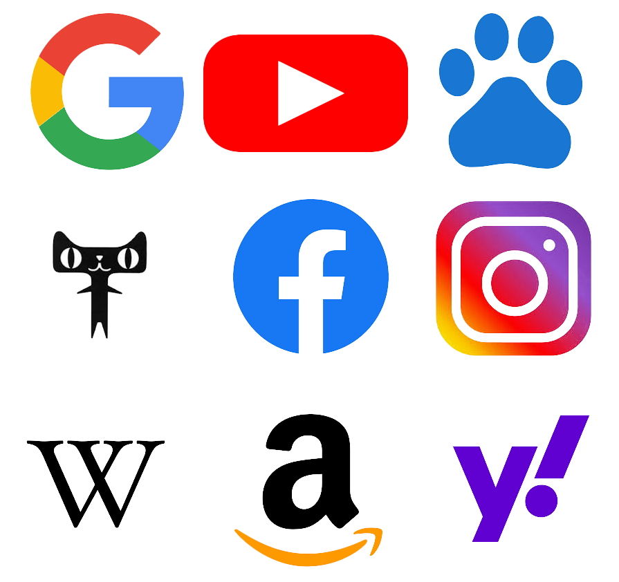 Auswahl/Bild von verschiedenen bekannten Favicons.